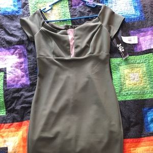 Olive green bodycon dress